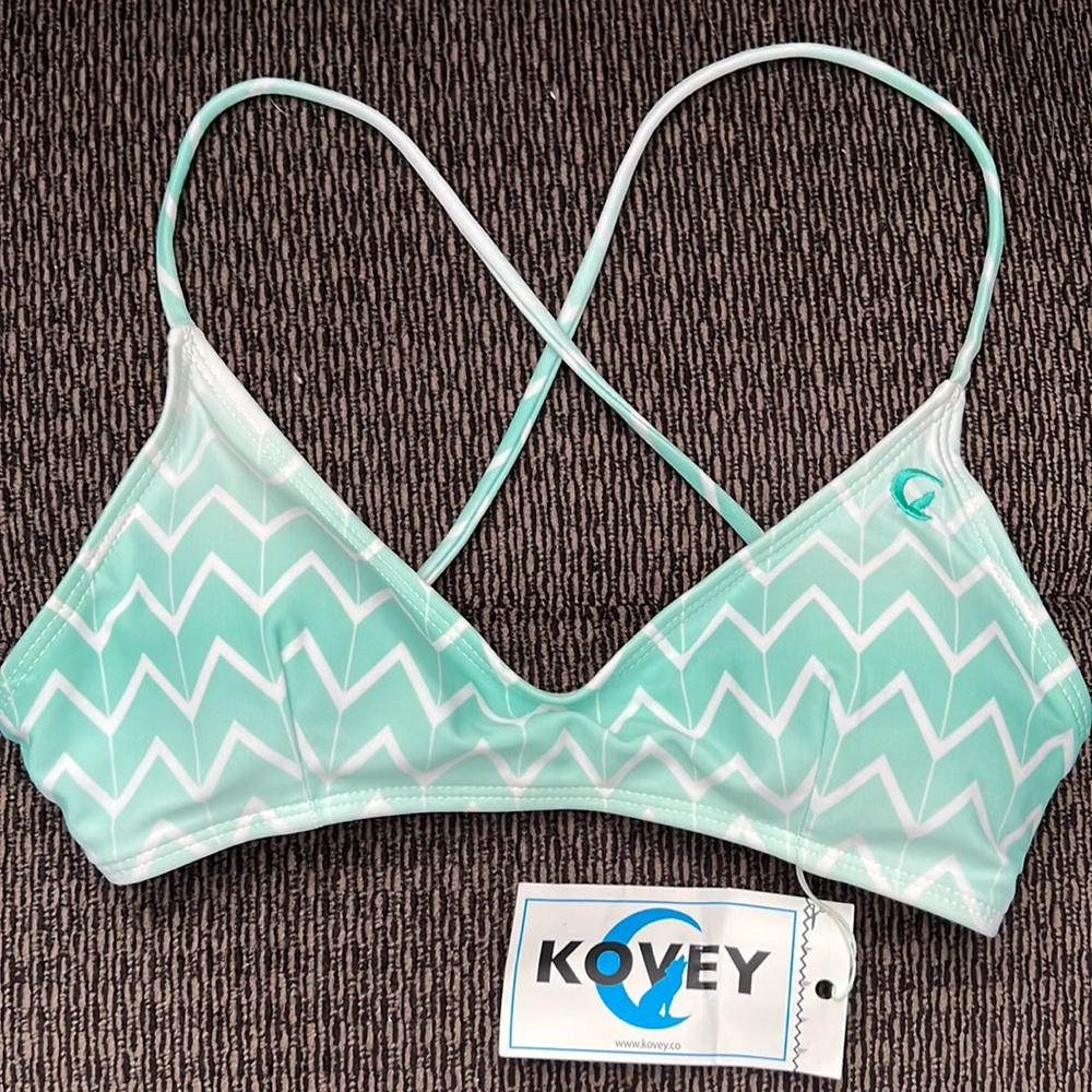 Kovey Swell Mint Ombre Bikini Top Size M - NWT!